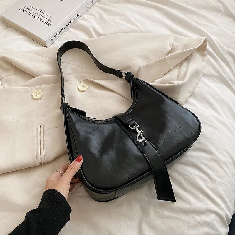 Vintage Soft Leather Women's Shoulder Bag Large Capacity Ladies Purses