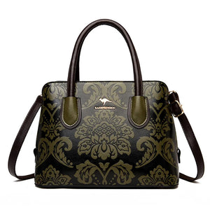 Vintage Women's Handbag Famous Leather Printing Crossbody Bag