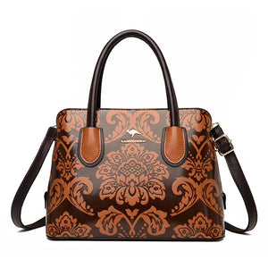 Vintage Women's Handbag Famous Leather Printing Crossbody Bag