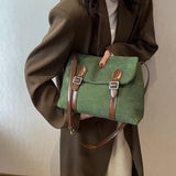 Vintage Postman Bag Frosted PU Leather Women's Shoulder Bag