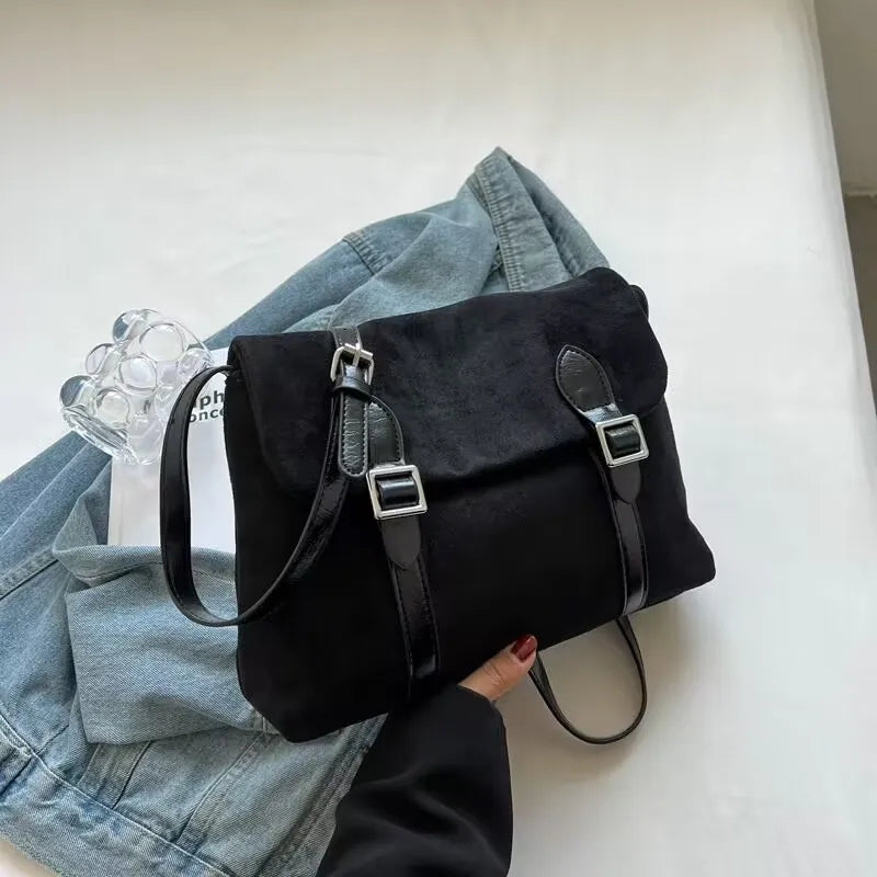 Vintage Postman Bag Frosted PU Leather Women's Shoulder Bag