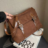 Vintage Postman Bag Frosted PU Leather Women's Shoulder Bag