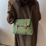 Vintage Postman Bag Frosted PU Leather Women's Shoulder Bag