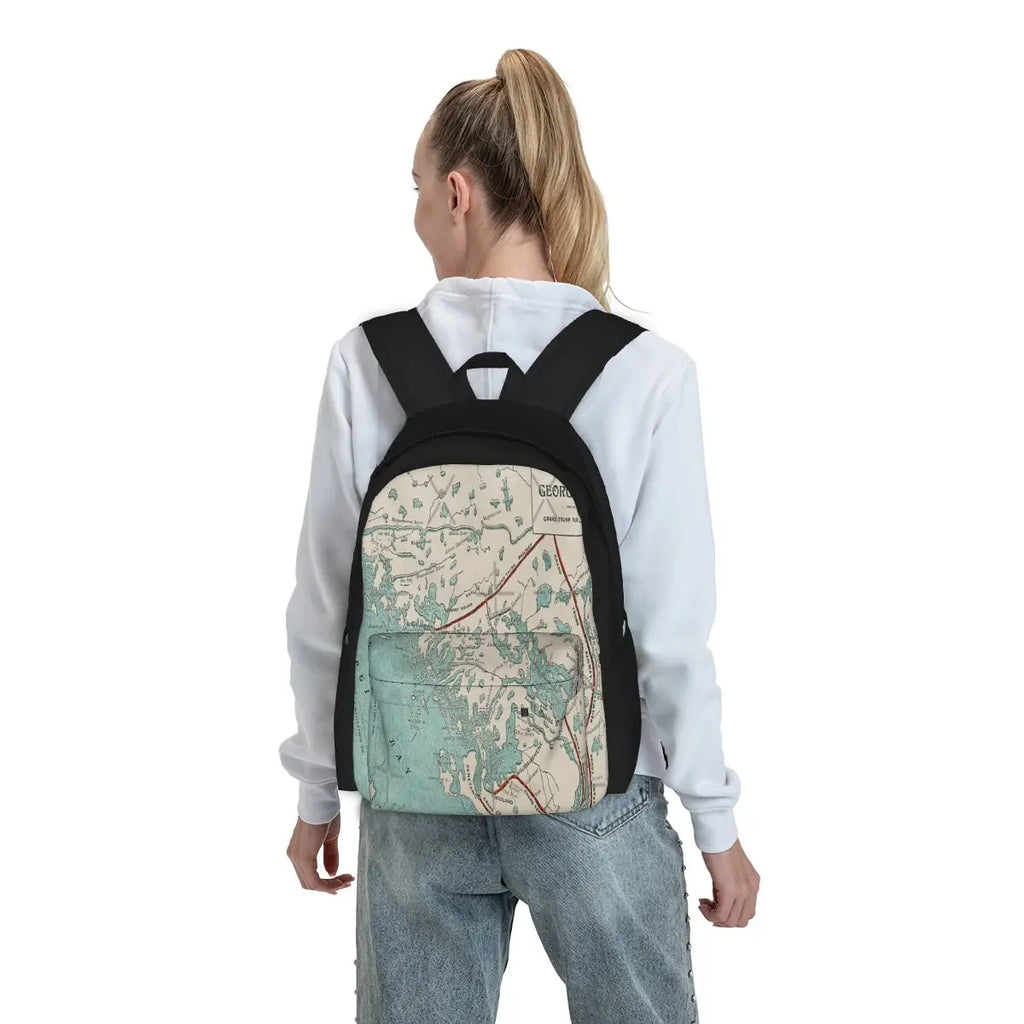 Georgian Bay Map Backpack Eco Friendly School Bags