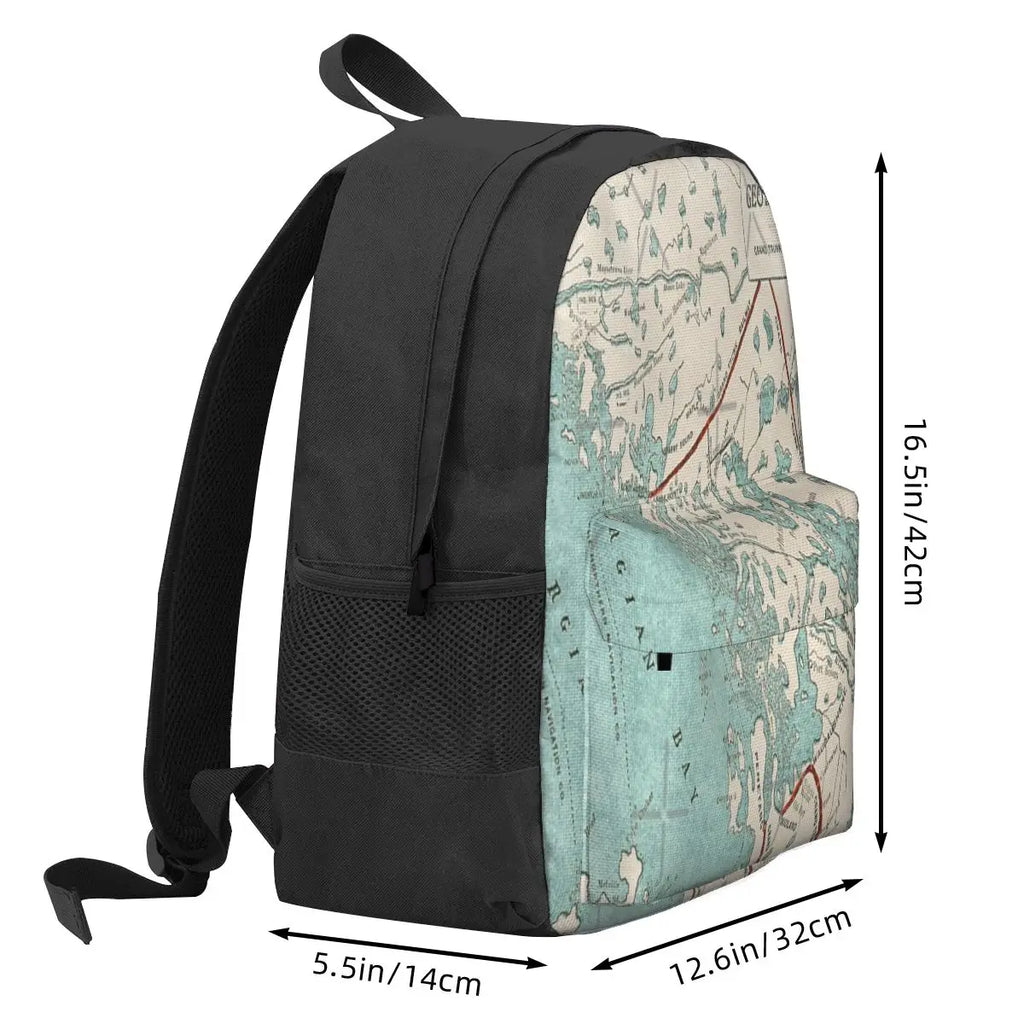 Georgian Bay Map Backpack Eco Friendly School Bags