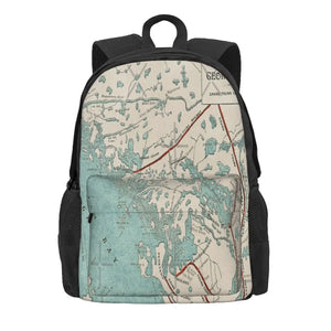 Georgian Bay Map Backpack Eco Friendly School Bags