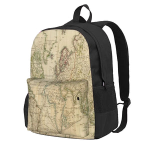 Vintage World Map 1800 Backpack Men Women School Personalised Bag