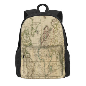 Vintage World Map 1800 Backpack Men Women School Personalised Bag