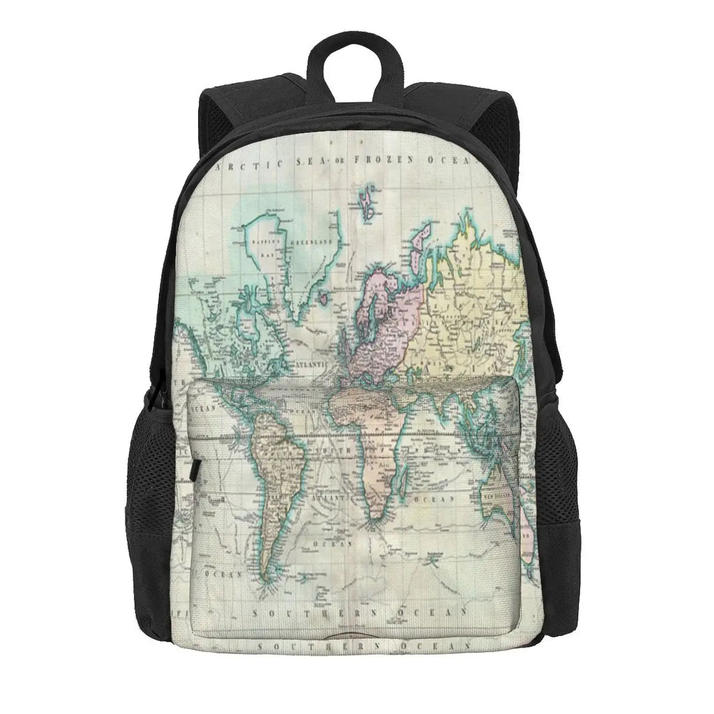 Vintage Map Of The World 1801 Backpacks Men's Backpacks Bags For Women