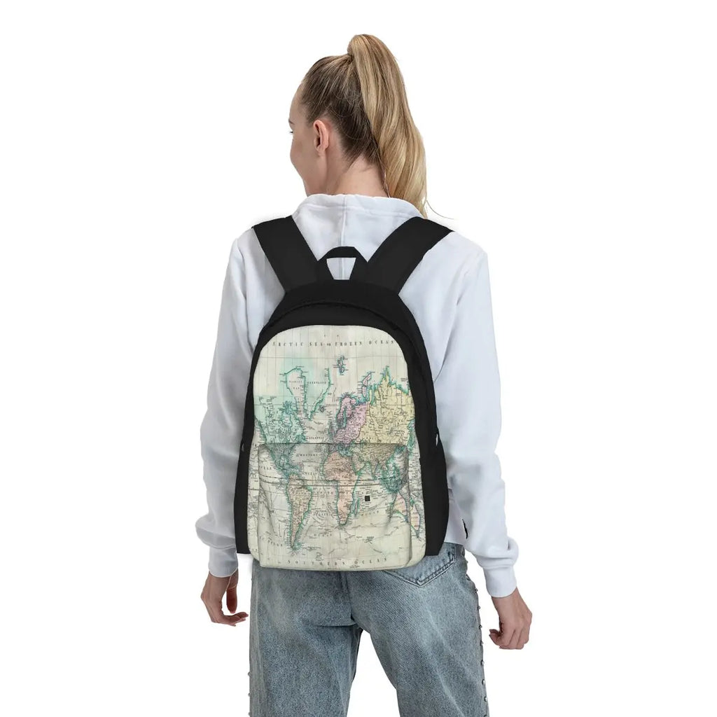 Vintage Map Of The World 1801 Backpacks Men's Backpacks Bags For Women