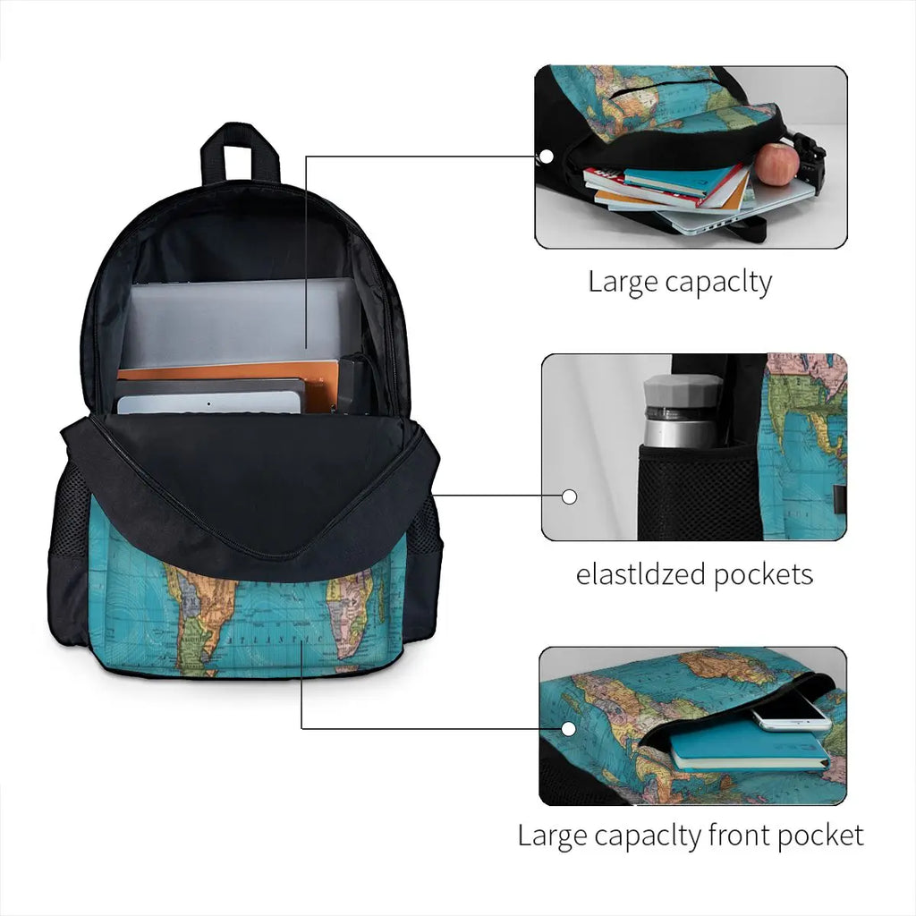 Vintage Map Of The World 1897 1 Backpacks Men's Backpacks Bags For Women