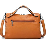 Vintage Matte Leather Handbag Women High Shoulder Crossbody Bags