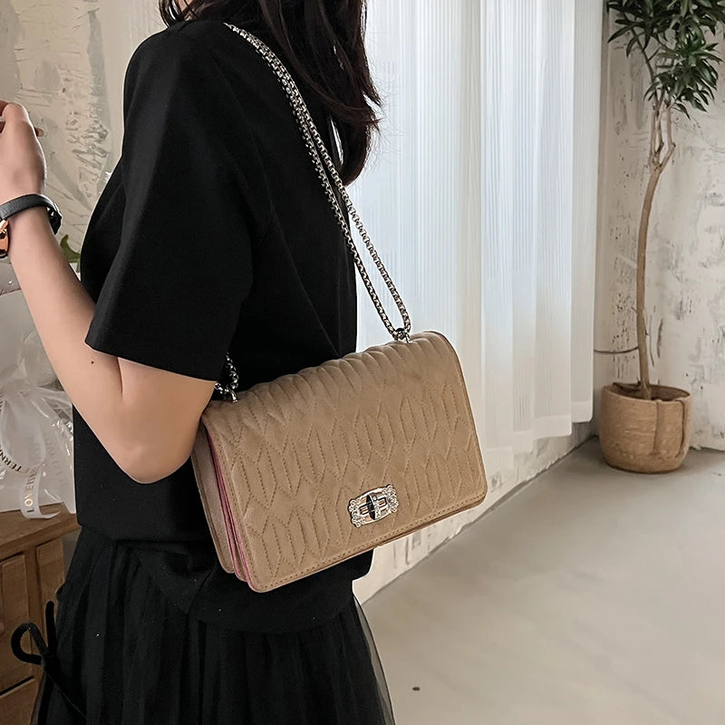 Vintage Matte Leather Crossbody Sling Bag Women Winter Handbag