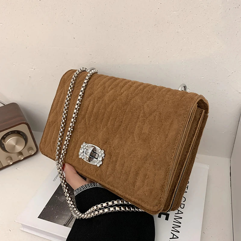 Vintage Matte Leather Crossbody Sling Bag Women Winter Handbag