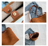 Vintage Matte Leather Women's Bucket Bag Winter Crossbody Handbag
