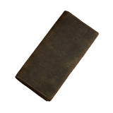 Vintage Men Crazy Horse Leather Wallet Long Leather Clutch Wallet Male Bifold Cl