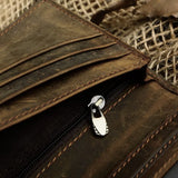 Vintage Men Crazy Horse Leather Wallet Long Leather Clutch Wallet Male Bifold Cl