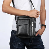 Vintage Men Crossbody Bag Small Casual PU Leather Handbag
