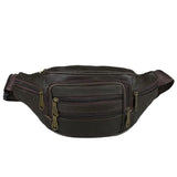 Vintage Men Large Capacity Chest Waist Bag Fanny Multifunction Crossbody Travel