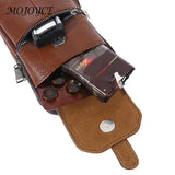 Vintage Men Waist Fanny Pack Cowhide Leather Shoulder Crossbody Bag