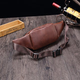 Vintage Leather Waist Bag Men Fanny Pack Belt Bag Travel Chest