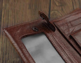 Men's Leather Trifold Wallet with Key Chain