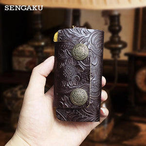 Vintage Leather Key Wallet Soft Bag Keychain Case Cover