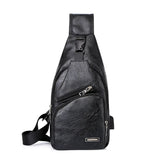 Vintage Mens PU Leather Shoulder Bags Travel Storage Bag Male Chest Pack