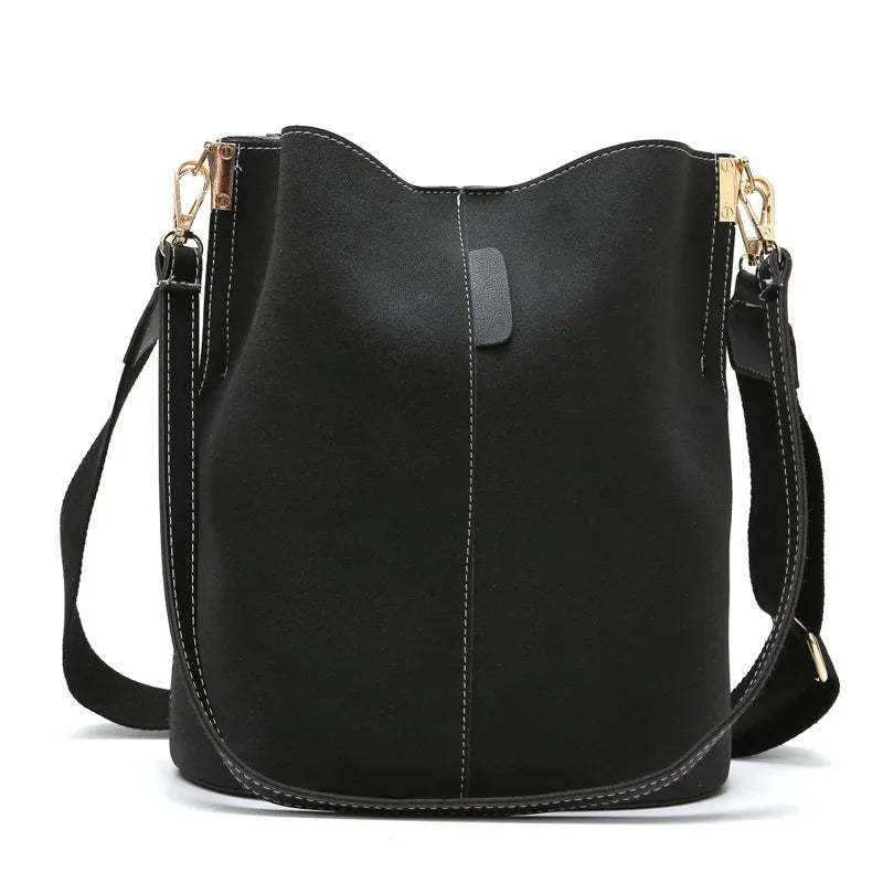 Vintage Messenger Bag Women's Large Capacity Matte Pu Leather Tote Bag