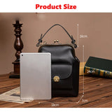 Vintage Metal Buckle Clip Women PU Leather Crossbody Bag