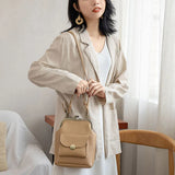 Vintage Metal Buckle Clip Women PU Leather Crossbody Bag