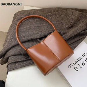 Vintage Mini Leather Tote Bags Winter Handbag Lady Trending Travel Shoulder Purs