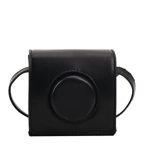 Vintage Modern Textured Women's Mini Square Bag Camera Shape Crossbody Flap