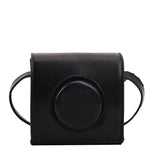 Vintage Modern Textured Women's Mini Square Bag Camera Shape Crossbody Flap