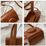 Vintage Modern Textured Women's Mini Square Bag Camera Shape Crossbody Flap