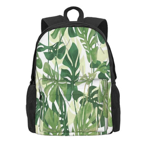 Vintage Monstera Leaves Backpacks Men Women Recycled Backpack