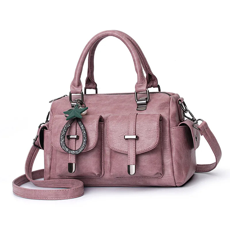 Vintage Motorcycle Bags Women's Solid Neutral One Shoulder Messenger Bag