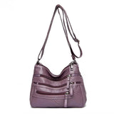 Vintage Multifunction Shoulder Bag Female PU Leather Crossbody Bag