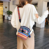 Vintage National Women's Bag Tassel Ethnic Handwoven Crossbody Bag Hippie Sling