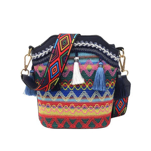 Vintage National Women's Bag Tassel Ethnic Handwoven Crossbody Bag Hippie Sling