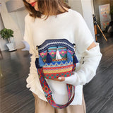 Vintage National Women's Bag Tassel Ethnic Handwoven Crossbody Bag Hippie Sling