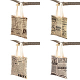 Vintage Newspaper Travel Women Shoulder Bags Canvas Lady Handbags