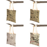 Vintage Newspaper Travel Women Shoulder Bags Canvas Lady Handbags