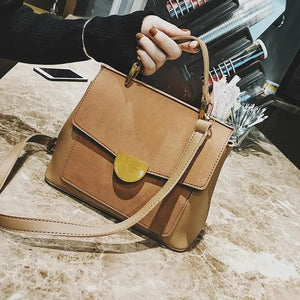 Vintage Nubuck Leather Shoulder Bags Large Capacity Crossbody Shopping Bag