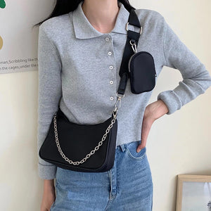Vintage Nylon Crossbody Bag Women Sport Shoulder Messenger Bags