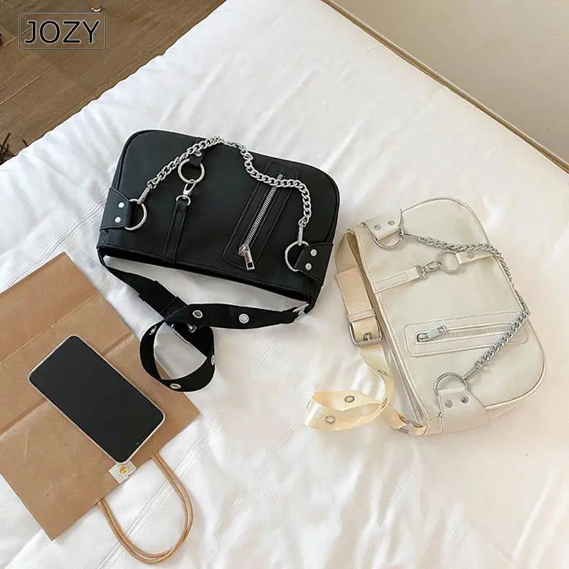 Vintage Nylon Chain Crossbody Bag Women