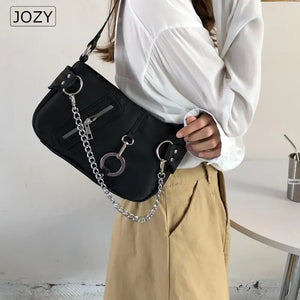 Vintage Nylon Chain Crossbody Bag Women