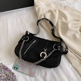 Vintage Nylon Chain Crossbody Bag Women