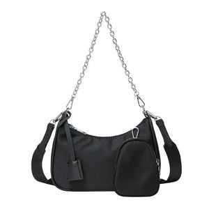 Vintage Nylon Crossbody Bag 2pcs Set Women Sport Shoulder Tote Bags