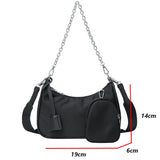 Vintage Nylon Crossbody Bag 2pcs Set Women Sport Shoulder Tote Bags